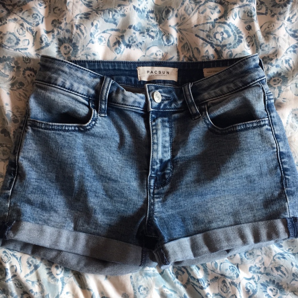 blue jean shorts